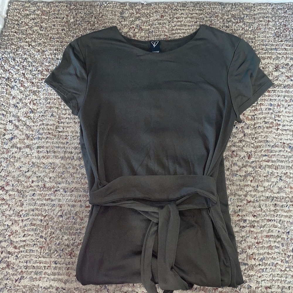 Olive green body con dress